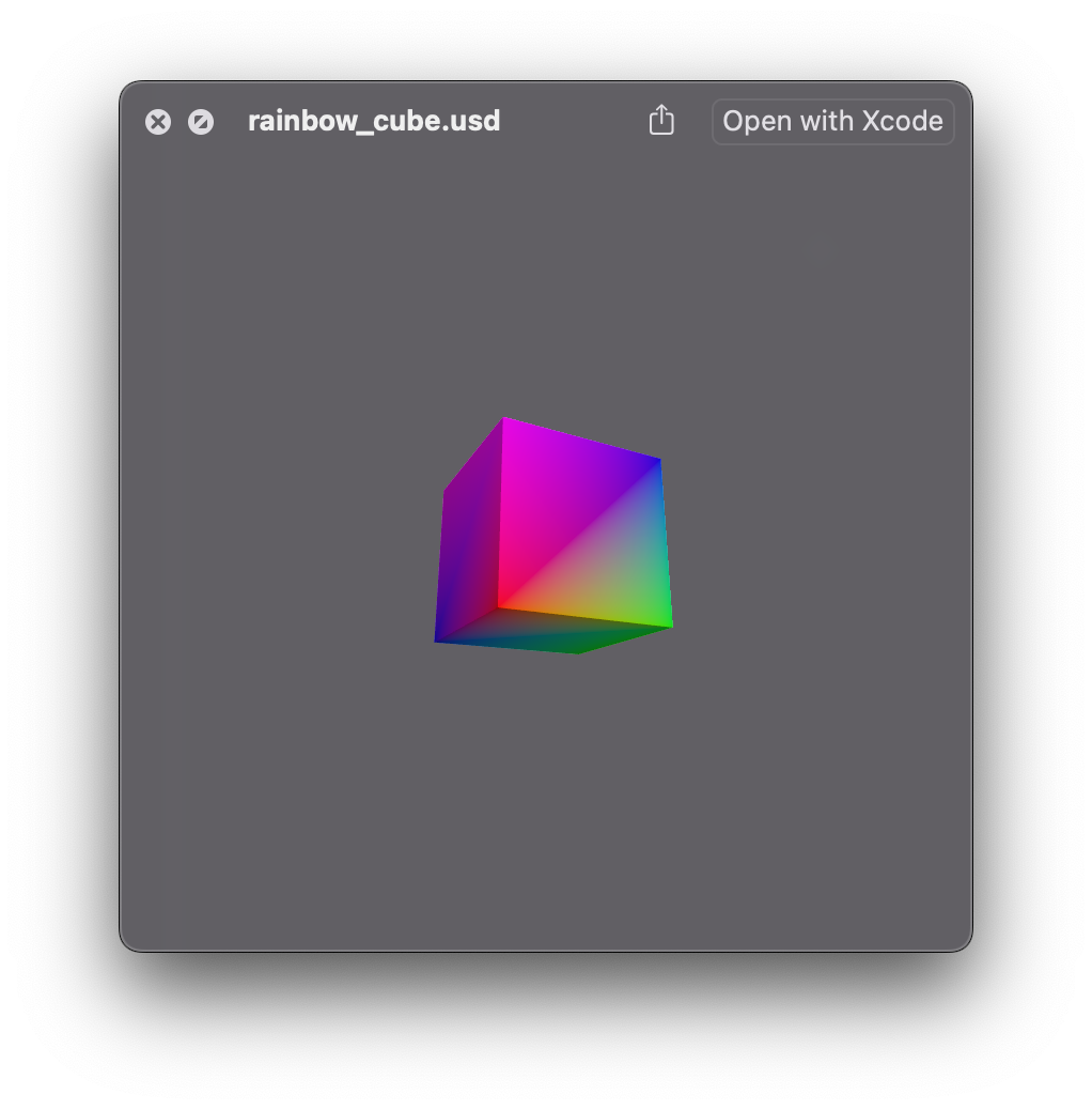 rainbow colored cube in screen shot window