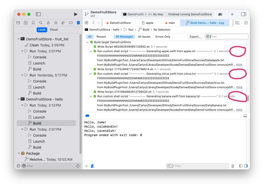 Screenshot of Xcode window, identical to its pair except the content of the report.
